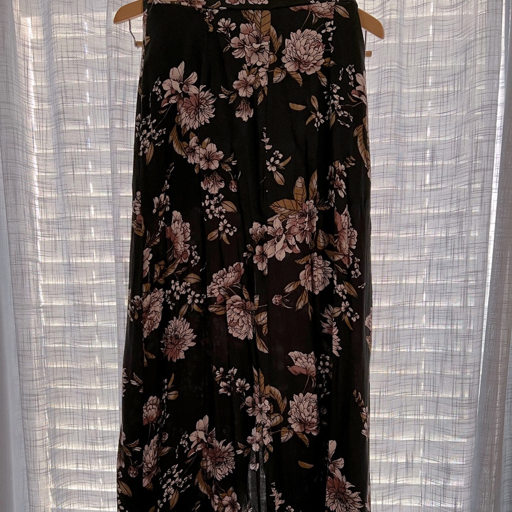 American Threads floral button up maxi skirt